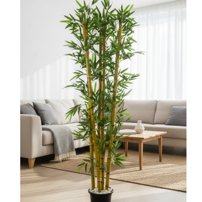Garden Gyani Thin Bamboo Stick – 210 cm Tall Artificial Bamboo Plant Without Pot | Lifelike Faux Greenery for Home & Office Décor