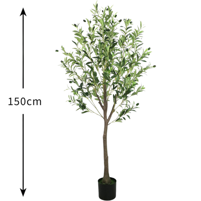 Garden Gyani 150cm Artificial Olive Tree Without Pot – Lifelike Faux Indoor Plant for Home, Office & Mediterranean Décor