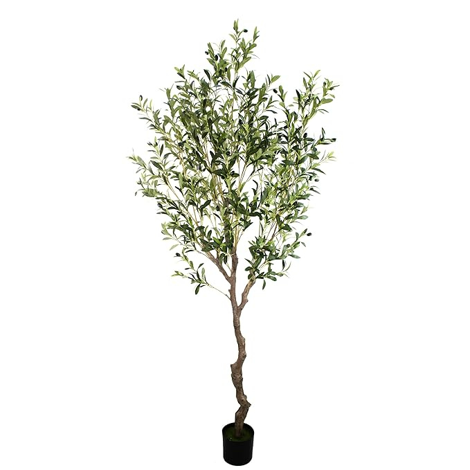 Garden Gyani Olive Tree – 220 cm Tall Artificial Plant with Pot | Lifelike Faux Indoor & Outdoor Décor