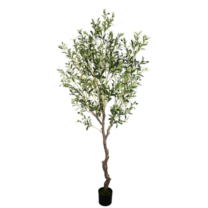 Garden Gyani Olive Tree – 220 cm Tall Artificial Plant with Pot | Lifelike Faux Indoor & Outdoor Décor