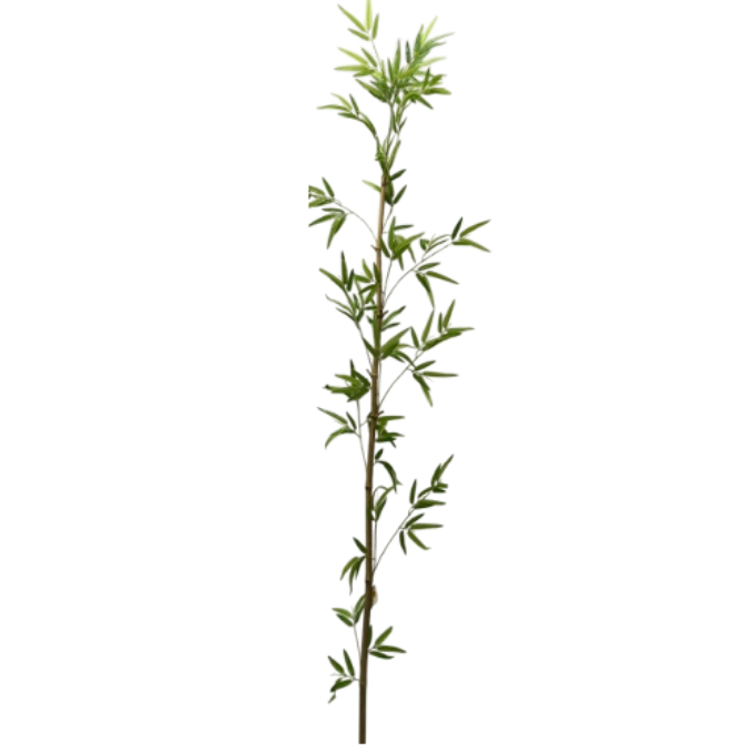 Garden Gyani Single Bamboo Stick with Big Branch – 180 cm Tall Artificial Plant | Lifelike Faux Bamboo for Home & Office Décor