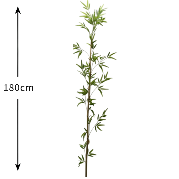 Garden Gyani Single Bamboo Stick with Big Branch – 180 cm Tall Artificial Plant | Lifelike Faux Bamboo for Home & Office Décor