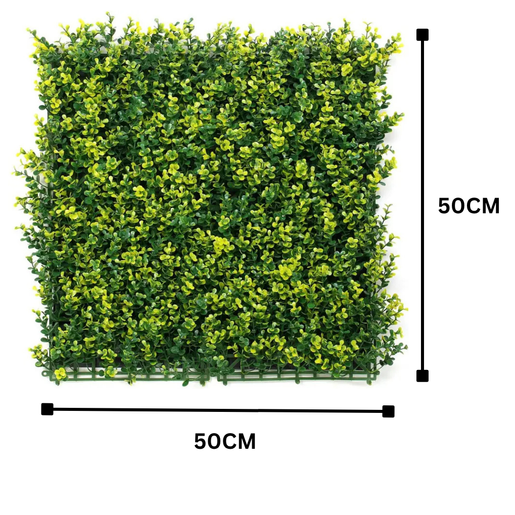 Garden Gyani Artificial Vertical Garden Panel 50×50 cm | Light Green Boxwood Wall Decor | Indoor Outdoor Greenery Panel