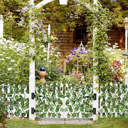Garden Gyani 2 Pack Expandable Privacy Screen – Artificial Leaf Ivy Fencing Panel for Balcony, Patio & Outdoor Privacy Décor (Single-Sided Leaves)