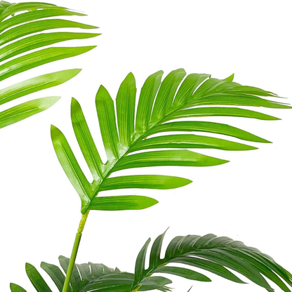 Garden Gyani Artificial Areca Palm Plant with White Pot – 75 cm Tall Realistic Faux Green Plant for Indoor & Outdoor Decor