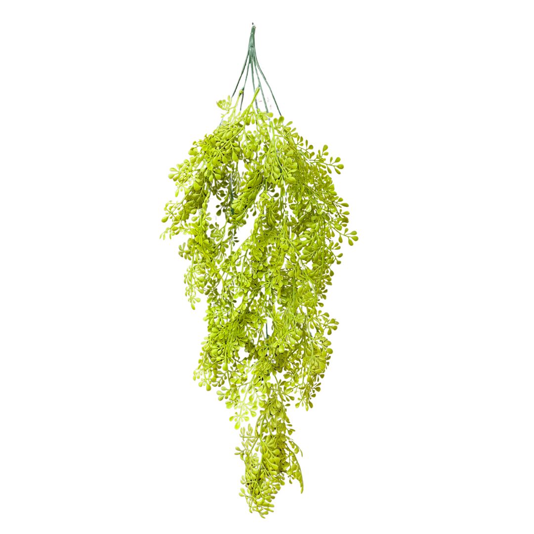 Garden Gyani Artificial Hanging Plant with Basket – Realistic Green Leaves & Creepers for Home, Living Room & Wall Decoration