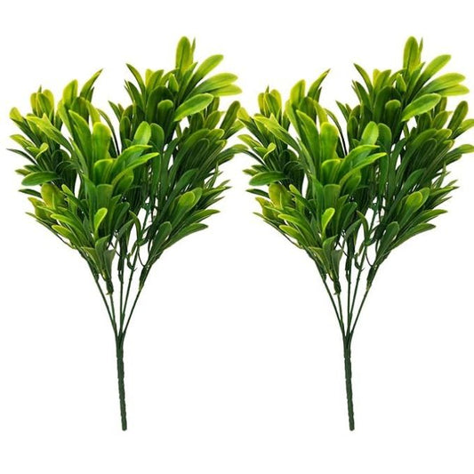 Garden Gyani 30CM Artificial Euphorbia Plant – 2 Stems (No Vase), Realistic Green Plastic Plant for Home, Office & Table Décor
