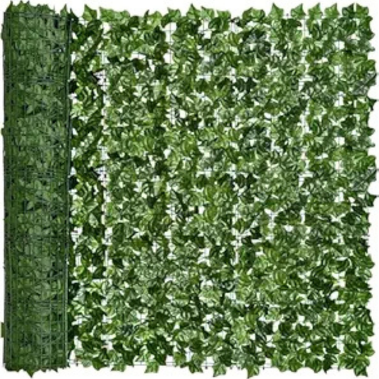 Garden Gyani Artificial Faux Ivy Leaf Mat – 1m x 3m Dark Green Privacy Fence Panel for Wall Decor, Vertical Garden, Balcony & Backdrop Decoration