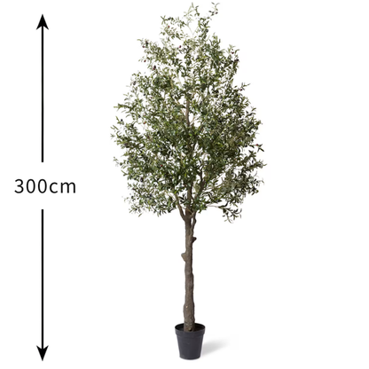 Garden Gyani Olive Tree – 300 cm Tall Artificial Plant with Pot | Lifelike Faux Indoor & Outdoor Décor