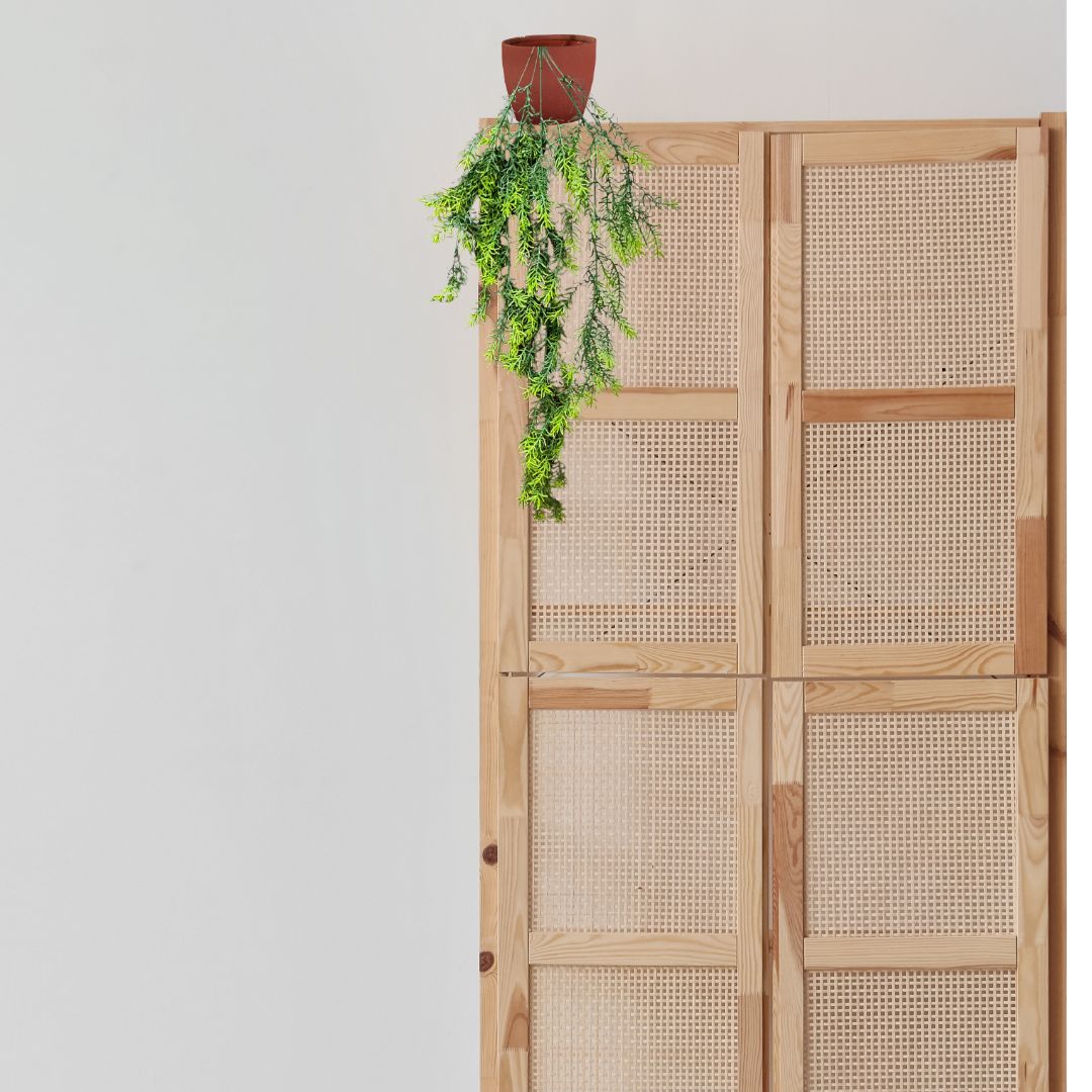 Garden Gyani Artificial Hanging Plant with Basket – Realistic Green Leaves & Creepers for Home, Living Room & Wall Decoration