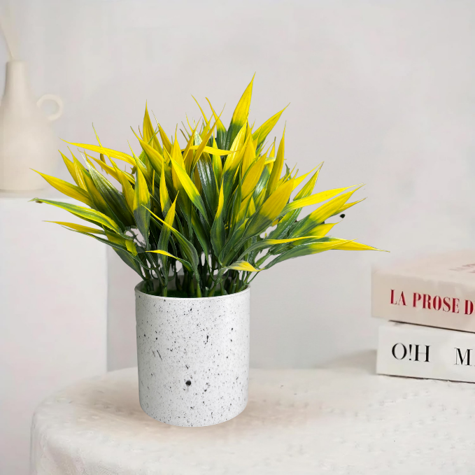 Garden Gyani Artificial Rubber Plant – Small Faux Potted Plant for Tabletop, Home, Bathroom & Office Décor | Indoor Decorative Greenery