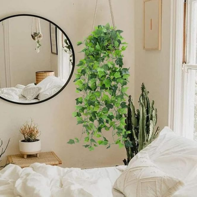 Artificial Ivy Hanging Creeper Vine – Decorative Faux Trailing Ivy Plant (Pot Not Included)