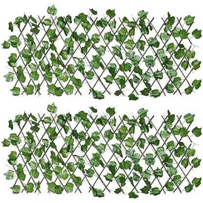 Garden Gyani 2 Pack Expandable Privacy Screen – Artificial Leaf Ivy Fencing Panel for Balcony, Patio & Outdoor Privacy Décor (Single-Sided Leaves)