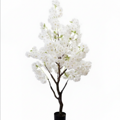 Garden Gyani Pink Blossom Tree – 180 cm Tall Artificial Flowering Tree Without Pot | Lifelike Faux Floral Décor for Home & Office