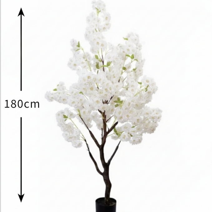 Garden Gyani Pink Blossom Tree – 180 cm Tall Artificial Flowering Tree Without Pot | Lifelike Faux Floral Décor for Home & Office