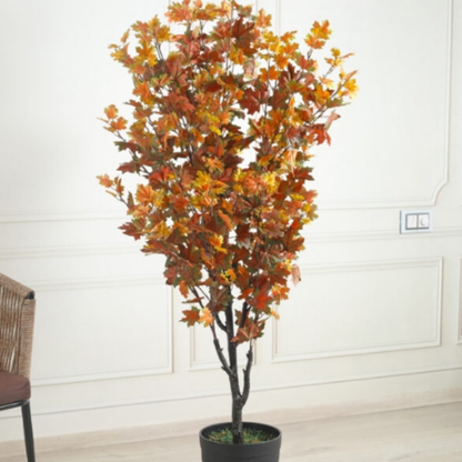 Garden Gyani Autumn Maple – 160 cm Tall Artificial Plant | Lifelike Faux Indoor & Outdoor Décor Without Pot