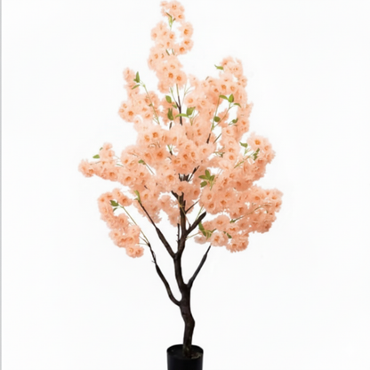 Garden Gyani Pink Blossom Tree – 180 cm Tall Artificial Flowering Tree Without Pot | Lifelike Faux Floral Décor for Home & Office