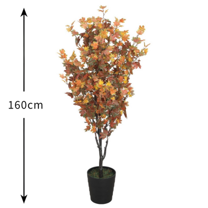 Garden Gyani Autumn Maple – 160 cm Tall Artificial Plant | Lifelike Faux Indoor & Outdoor Décor Without Pot