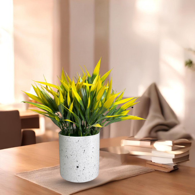 Garden Gyani Artificial Rubber Plant – Small Faux Potted Plant for Tabletop, Home, Bathroom & Office Décor | Indoor Decorative Greenery