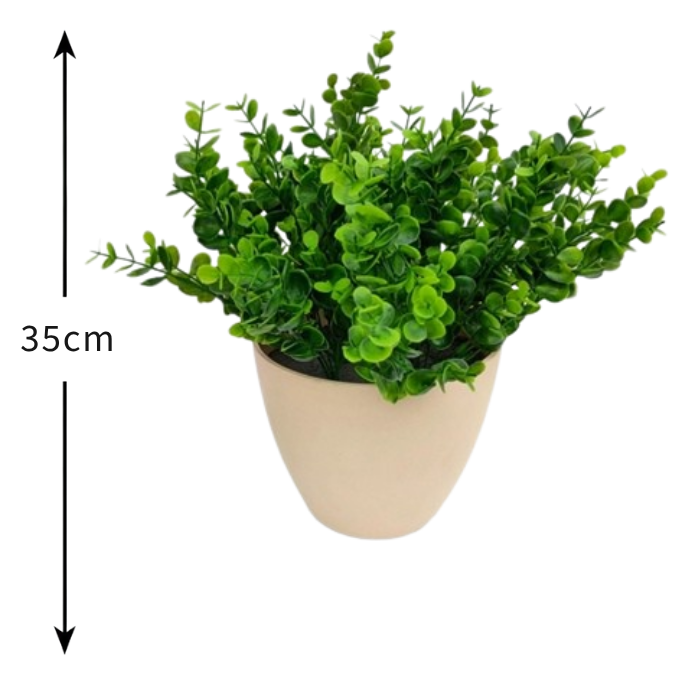 Garden Gyani Plastic Eucalyptus Shrubs – 35 cm Tall Artificial Greenery | Lifelike Faux Foliage for Home, Office & Décor