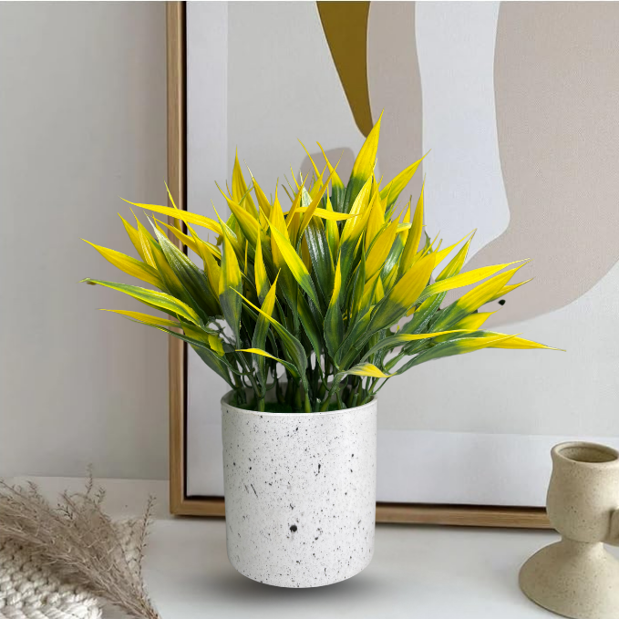 Garden Gyani Artificial Rubber Plant – Small Faux Potted Plant for Tabletop, Home, Bathroom & Office Décor | Indoor Decorative Greenery