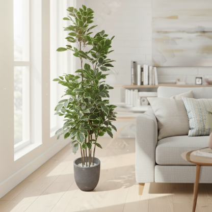 Garden Gyani Artificial Red Machira Green Plant – 180CM Tall Faux Tree Without Pot | Lush Decorative Plant for Home, Office & Events