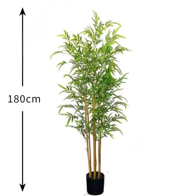 Garden Gyani 150cm Semi-Natural Bamboo Plant with Pot – Real-Trunk Faux Bamboo Tree for Home, Office & Zen Décor