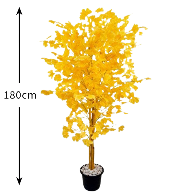Garden Gyani Good Luck Yellow Plant – 180 cm Tall Artificial Plant Without Pot | Lifelike Faux Greenery for Home & Office Décor