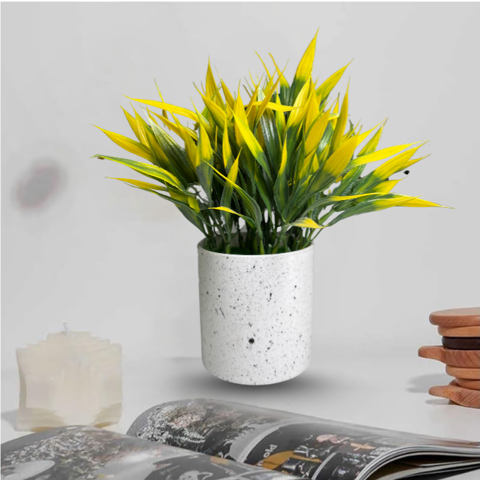 Garden Gyani Artificial Rubber Plant – Small Faux Potted Plant for Tabletop, Home, Bathroom & Office Décor | Indoor Decorative Greenery