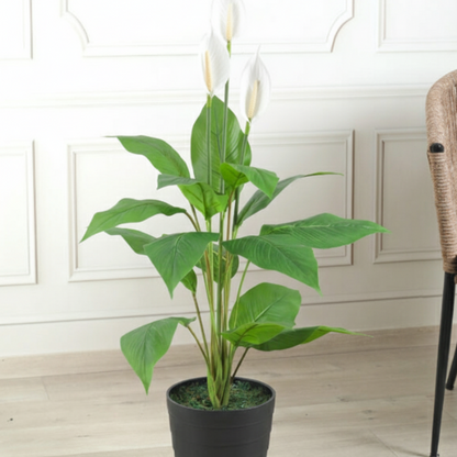 Garden Gyani 105CM Artificial Spathe Plant (Orange/Pink/White) – Tall Decorative Faux Flowering Plant for Home, Office & Event Décor