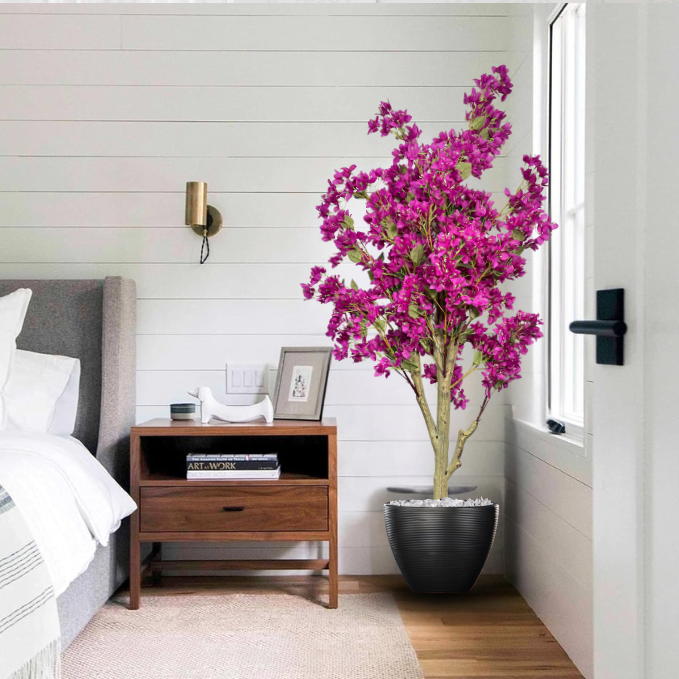Garden Gyani Artificial Bougainvillea Tree – 5.7 Feet Tall | Faux Flowering Tree with Pink Blooms for Home, Balcony & Office Décor | Indoor Outdoor UV Resistant Decorative Plant Without Pot