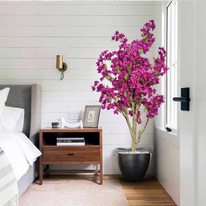 Garden Gyani Artificial Bougainvillea Tree – 5.7 Feet Tall | Faux Flowering Tree with Pink Blooms for Home, Balcony & Office Décor | Indoor Outdoor UV Resistant Decorative Plant Without Pot