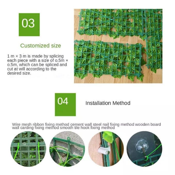 Garden Gyani Artificial Ivy Leaf Mat – 1m x 3m Faux Green Privacy Fence Panel for Wall, Balcony, Vertical Garden & Backdrop Decoration
