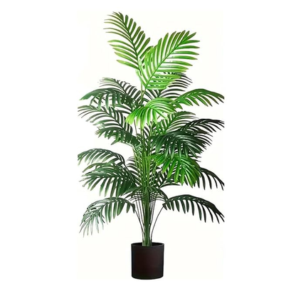 Garden Gyani Artificial Areca Palm Tree – 110 cm Tall Faux Tropical Plant with 18 Leaves | UV Resistant Indoor & Outdoor Plant with Pot | Realistic Home, Office & Balcony Decor