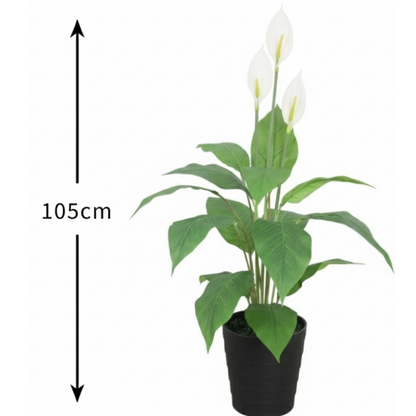 Garden Gyani Artificial Anthurium Plant 105cm with Pot – Decorative Indoor Flowering Plant