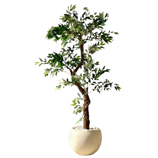 Garden Gyani Twisted Olive Tree – 180 cm Tall Artificial Plant Without Pot | Lifelike Faux Indoor & Outdoor Greenery