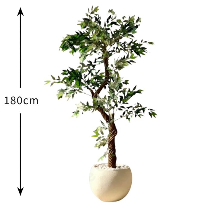 Garden Gyani Twisted Olive Tree – 180 cm Tall Artificial Plant Without Pot | Lifelike Faux Indoor & Outdoor Greenery