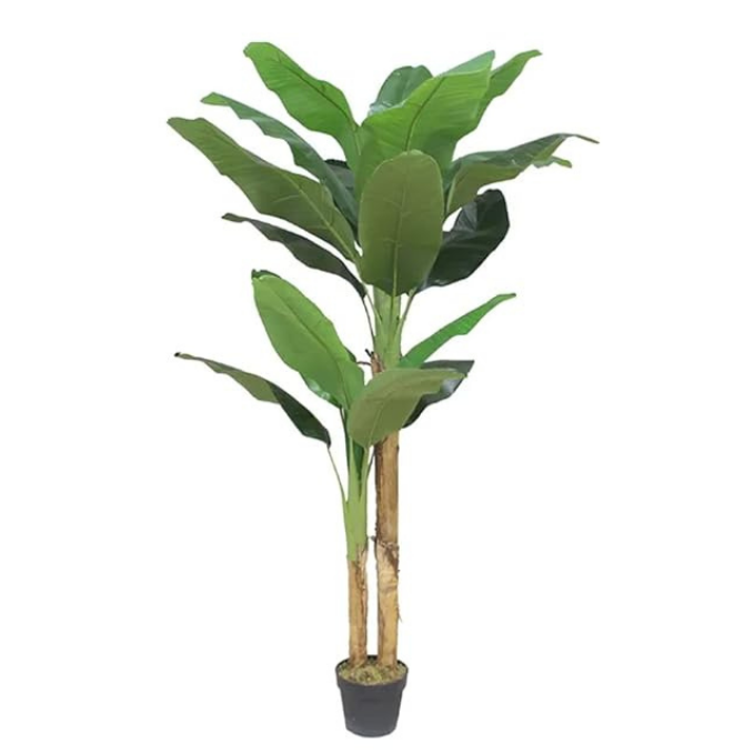 Garden Gyani Banana Plant X2 – 150 cm Tall Artificial Plant with 17 Lifelike Leaves Without Pot | Faux Tropical Greenery for Home & Office