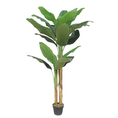 Garden Gyani Banana Plant X2 – 150 cm Tall Artificial Plant with 17 Lifelike Leaves Without Pot | Faux Tropical Greenery for Home & Office