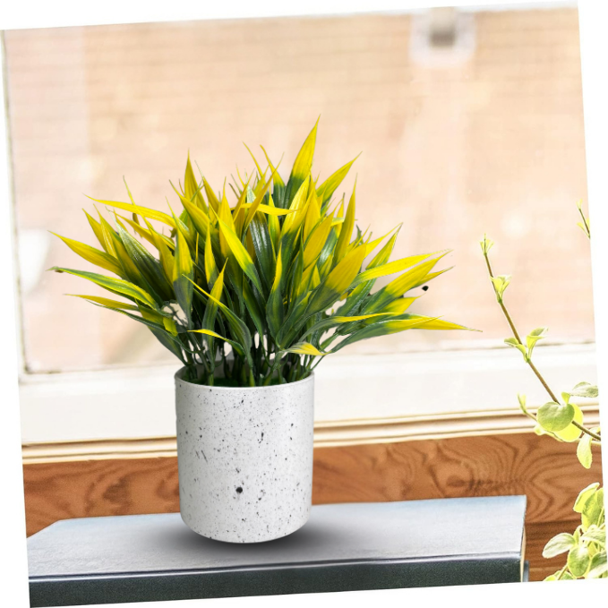 Garden Gyani Artificial Rubber Plant – Small Faux Potted Plant for Tabletop, Home, Bathroom & Office Décor | Indoor Decorative Greenery