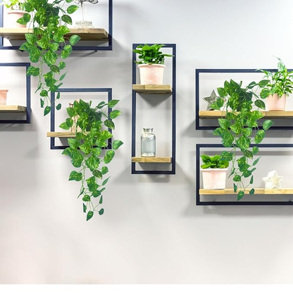 Garden Gyani Artificial Hanging Money Plant with Pot | Pothos Vine Hanging Plant 50 cm | Indoor Outdoor Decor (Plastic Pot Included)