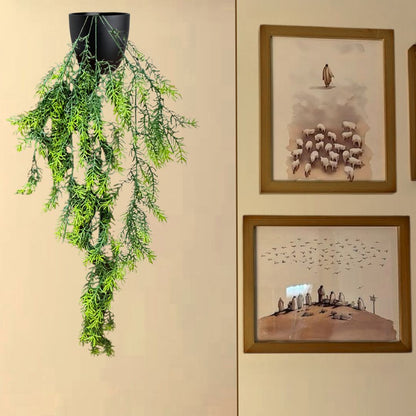 Garden Gyani Artificial Hanging Plant with Basket – Realistic Green Leaves & Creepers for Home, Living Room & Wall Decoration