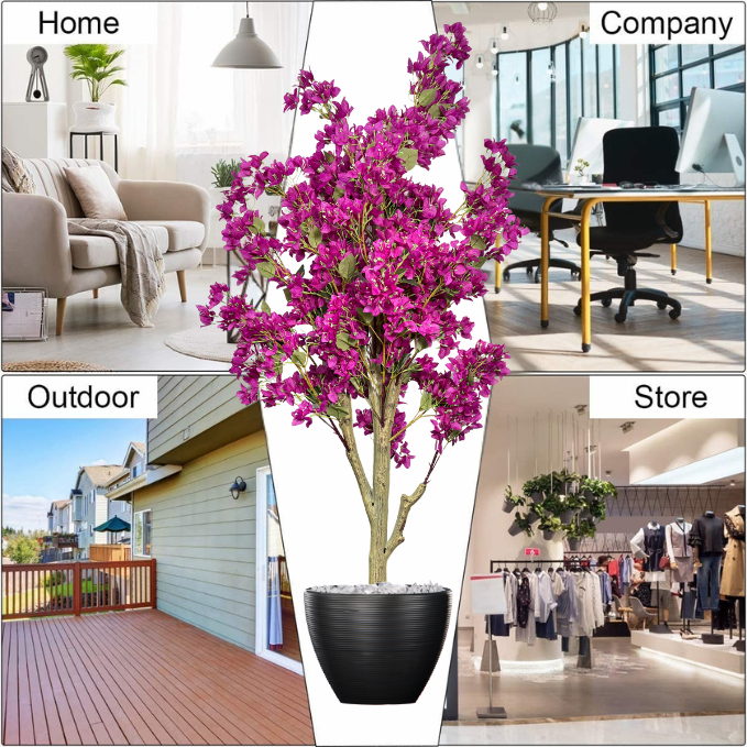 Garden Gyani Artificial Bougainvillea Tree – 5.7 Feet Tall | Faux Flowering Tree with Pink Blooms for Home, Balcony & Office Décor | Indoor Outdoor UV Resistant Decorative Plant Without Pot