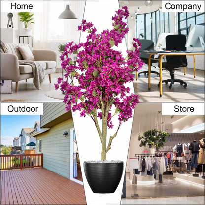 Garden Gyani Artificial Bougainvillea Tree – 5.7 Feet Tall | Faux Flowering Tree with Pink Blooms for Home, Balcony & Office Décor | Indoor Outdoor UV Resistant Decorative Plant Without Pot