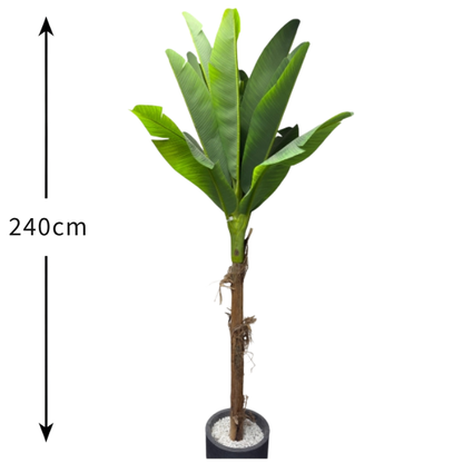Garden Gyani Banana Tree – 240 cm Tall Artificial Plant with 17 Lifelike Leaves Without Pot | Faux Tropical Greenery for Home & Office