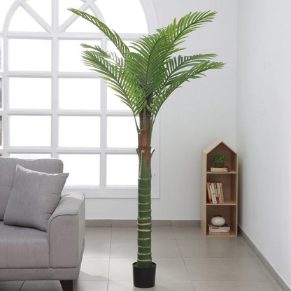Garden Gyani Areca Palm – 180 cm Tall Artificial Plant with 9 Lifelike Leaves Without Pot | Faux Tropical Greenery for Home & Office
