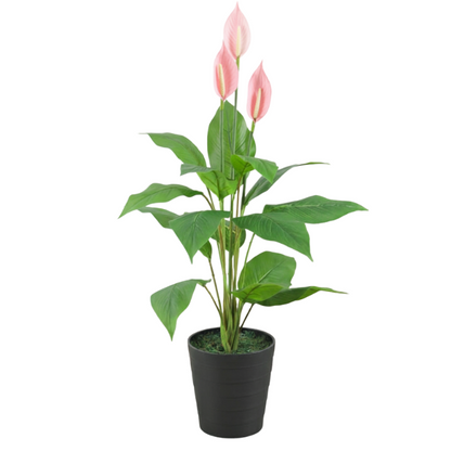 Garden Gyani 105CM Artificial Spathe Plant (Orange/Pink/White) – Tall Decorative Faux Flowering Plant for Home, Office & Event Décor