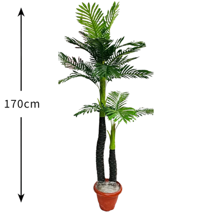 Garden Gyani Areca Palm X2 – 170 cm Tall Artificial Plant Without Pot | Lifelike Faux Tropical Greenery for Home & Office