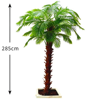 Garden Gyani Artificial Date Palm – 285 cm Tall Faux Palm Tree Without Pot | Lifelike Tropical Indoor & Outdoor Greenery