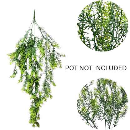 Garden Gyani Artificial Hanging Plant with Basket – Realistic Green Leaves & Creepers for Home, Living Room & Wall Decoration